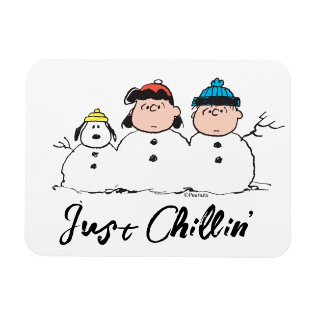 Magnet Flexible cacahuètes | 3 Personne Snowman (Horizontal)