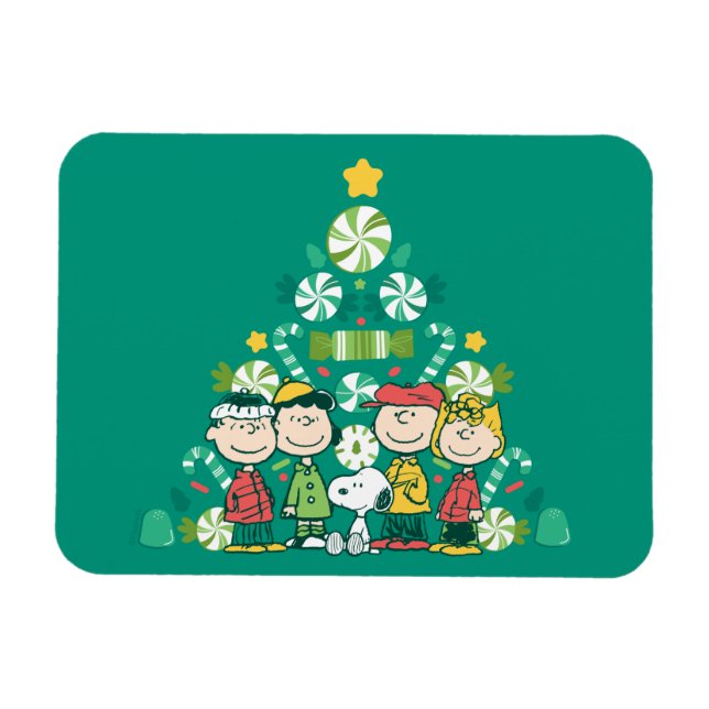 Magnet Flexible cacahuètes | Arbre de Noël de menthe poivrée (Horizontal)
