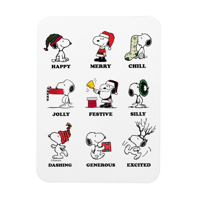 Magnet Flexible cacahuètes | Snoopy Christmas Holiday Moods (Vertical)