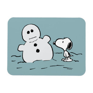Magnet Flexible cacahuètes Snoopy Construit Un Snowman