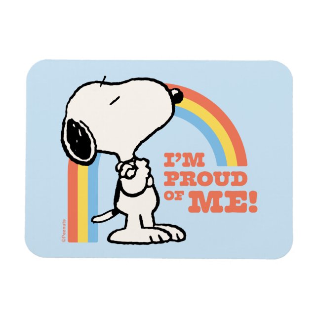 Magnet Flexible cacahuètes | Snoopy Je suis fier de moi (Horizontal)