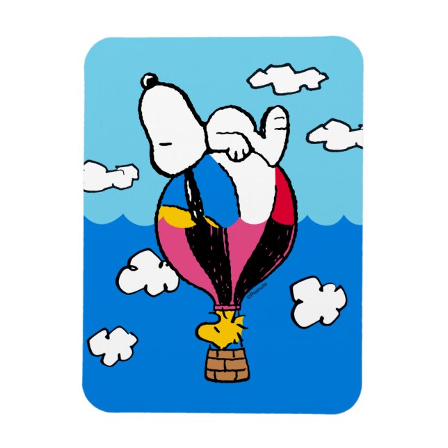 Magnet Flexible cacahuètes | Snoopy & Woodstock Hot Air Balloon (Vertical)