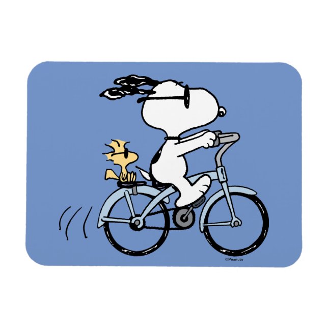 Magnet Flexible cacahuètes | Vélo Snoopy & Woodstock (Horizontal)