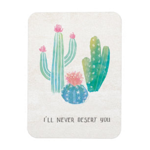 Magnet Flexible Cactus bohémien   Je ne vous déserterai jamais