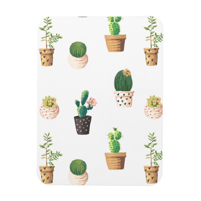 Magnet Flexible Cactus Succulents de Dessert Vert dans les pots (Vertical)