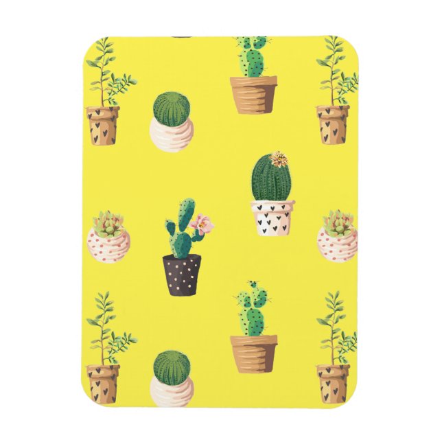 Magnet Flexible Cactus Succulents de Dessert Vert dans les pots (Vertical)