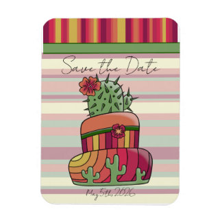 Magnet Flexible Cactus Wedding Cake "Save the Date"