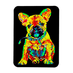 Magnet Flexible Cadeau Bulldog en France Cadeau d'art coloré fra