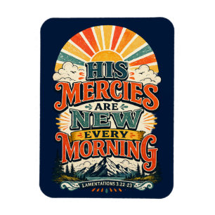 Magnet Flexible Cadeau chrétien rétro lever de soleil Verset bibli