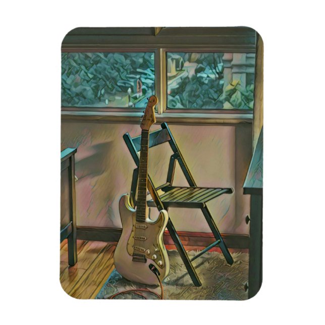 Magnet Flexible cadeau d'anniversaire guitariste (Vertical)