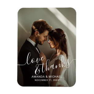 Magnet Flexible Cadeau de mariage personnalisé avec photo "Amour &