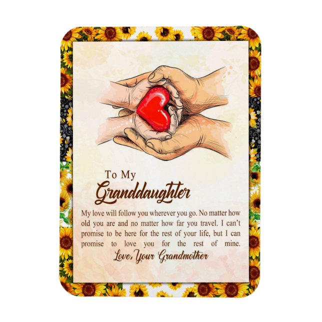 Magnet Flexible Cadeau Grandgirl | Love Grand-mère Famille Groupe (Vertical)