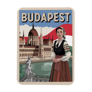 Magnet Flexible Cadeaux de femme locale vintage Budapest Hongrie