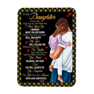 Magnet Flexible Cadeaux de fille Lettre À Ma Fille De Papa