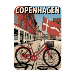 Magnet Flexible Cadeaux de vélo vintage Copenhague Danemark
