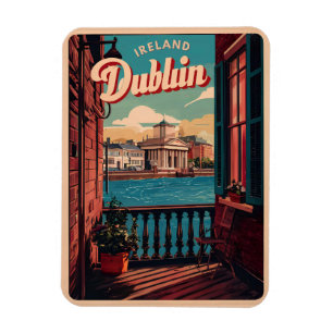 Magnet Flexible Cadeaux de voyage de la ville vintage de Dublin, R