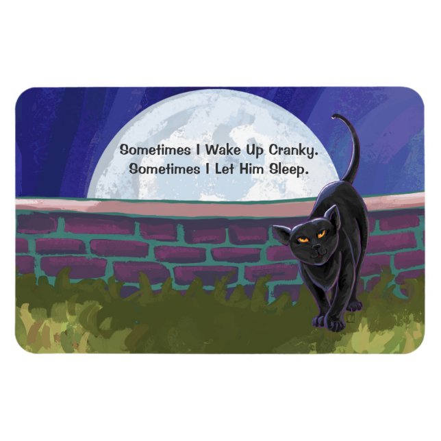 Magnet Flexible Cadeaux et accessoires de chat noir (Horizontal)