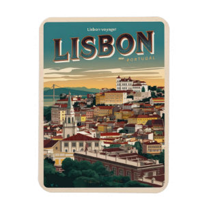 Magnet Flexible Cadeaux et souvenirs de voyage vintage lisbonne po