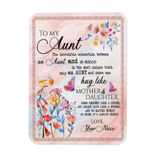 Magnet Flexible Cadeaux Tantes  Lettre à ma tante Amour de la ni