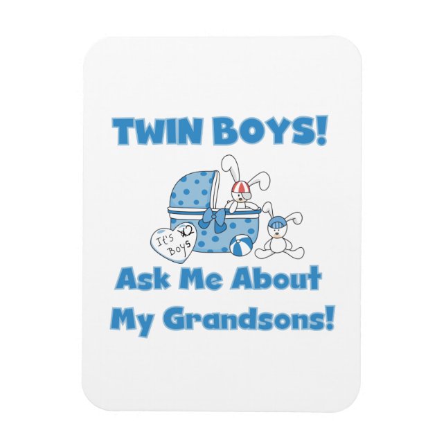 Magnet Flexible Cadeaux Twin Boy Grandsons (Vertical)