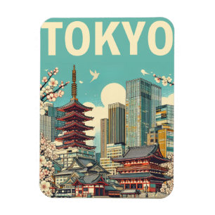 Magnet Flexible Cadeaux vintage de voyage à Tokyo Japon