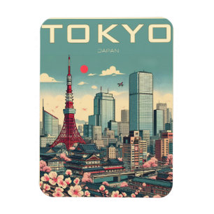 Magnet Flexible Cadeaux vintage de voyage à Tokyo Japon