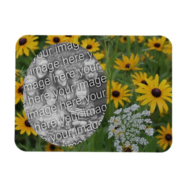 Magnet Flexible Cadre de champs Susan Eyed Noir Ajouter votre phot (Horizontal)