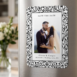 Magnet Flexible Cadre Orné Vintage Photo de Mariage Classique