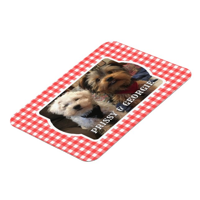Magnet Flexible Cadre Photo Personnalisé Pays Buffalo Rouge Check  (Côté Gauche)