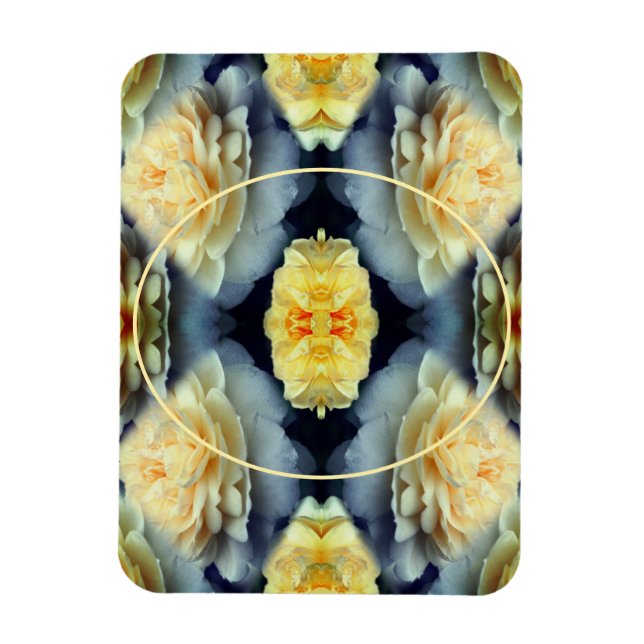 Magnet Flexible Cadres de gouttes de rose jaune Ajouter votre prop (Vertical)