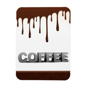 MAGNET FLEXIBLE CAFÉ CHOCOLAT DRIPS YUMMY MOTS DÉLICIEUX GRAPHIQ