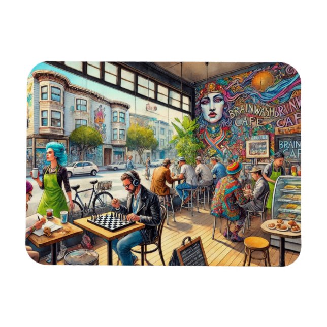 Magnet Flexible Café en Mug du district Mission de San Francisco (Horizontal)