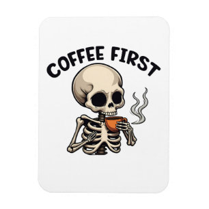 Magnet Flexible Café Premier Halloween Éffrayant Squelette Caféine