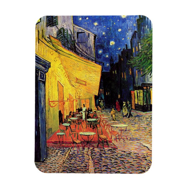 Magnet Flexible Café Terrasse à la nuit par Vincent van Gogh (Vertical)