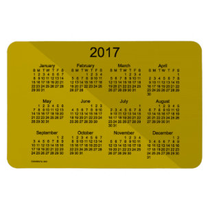 Magnet Flexible Calendrier 2017 d'art d'angle d'or par l'aimant de
