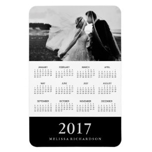 Magnet Flexible Calendrier 2017 élégant noir de photo de la rayu