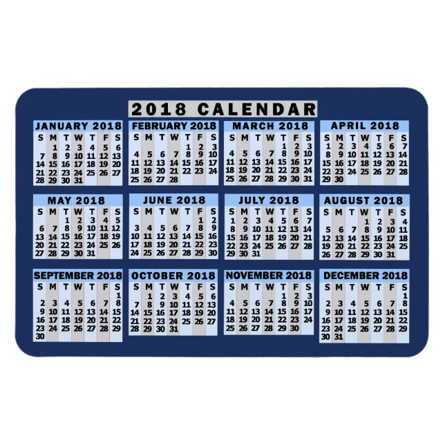 Magnet Flexible Calendrier 2018 (Voir la description pour la nouve (Horizontal)