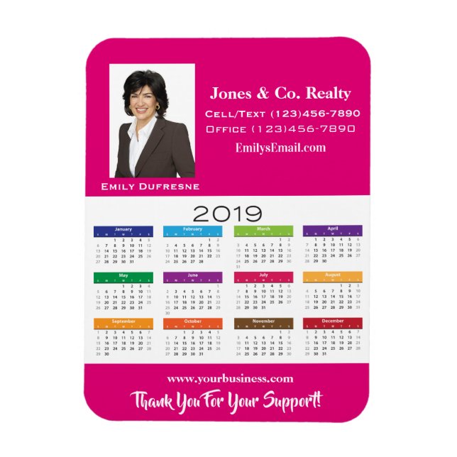 Magnet Flexible Calendrier 2019 pour le plaisir et les professionn (Vertical)
