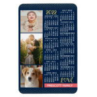 Calendrier 2022 Marine Coral Gold Family Photo Col