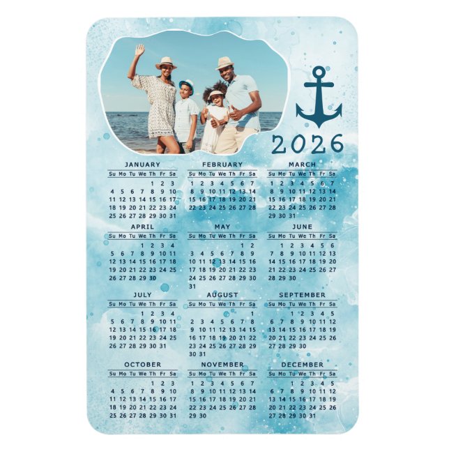 Magnet Flexible Calendrier 2023 Photos de la famille des océans cô (Vertical)