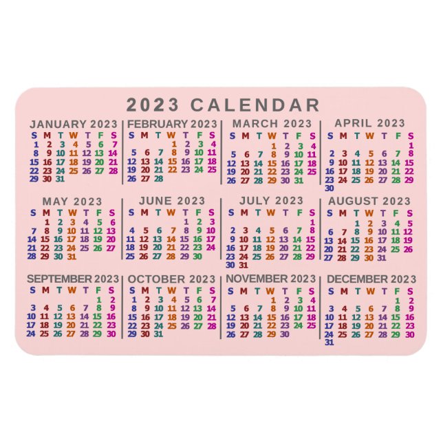 Magnet Flexible Calendrier 2023 (Voir la description pour la versi (Horizontal)