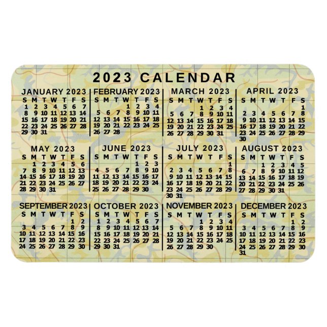 Magnet Flexible Calendrier 2023 (Voir la description pour la versi (Horizontal)