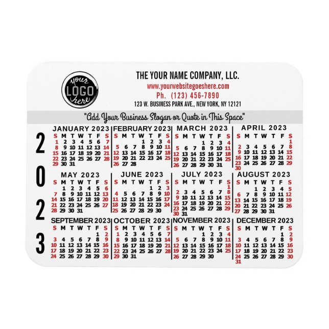 Magnet Flexible Calendrier 2023 (Voir la description pour la versi (Horizontal)