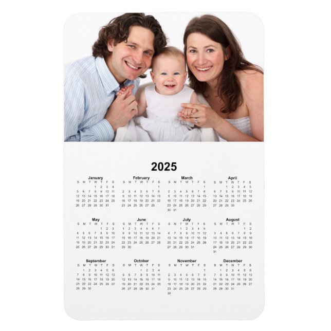 Magnet Flexible Calendrier 2025 avec aimant photo personnalisé (Vertical)