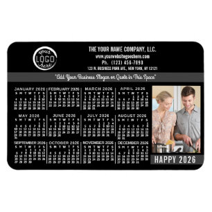 Magnet Flexible Calendrier 2026 personnalisé avec logo d'entrepris