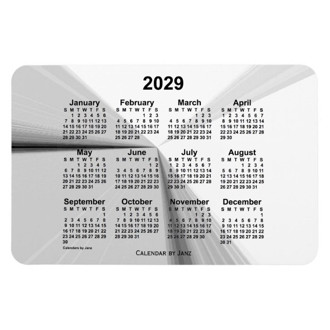Magnet Flexible Calendrier 2029 Vanishing Smoke par Janz 4x6 (Horizontal)