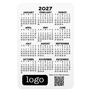 Magnet Flexible Calendrier avec logo d'entreprise et code QR