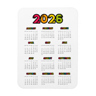 Magnet Flexible Calendrier coloré 2025