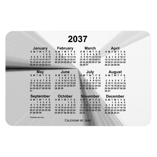 Magnet Flexible Calendrier de la fumée disparue 2037 par Janz 4x6 (Horizontal)
