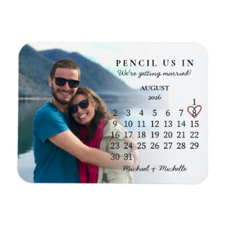 Magnet Flexible Calendrier de Sauvegarde de Date Août 2026 Crayon 